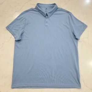 H&M Men's Slim Fit Cool Max Short Sleeve Polo Shirt - XL - Light Blue